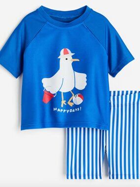 H&M Baby Swim Set UPF 50 Seagull Print